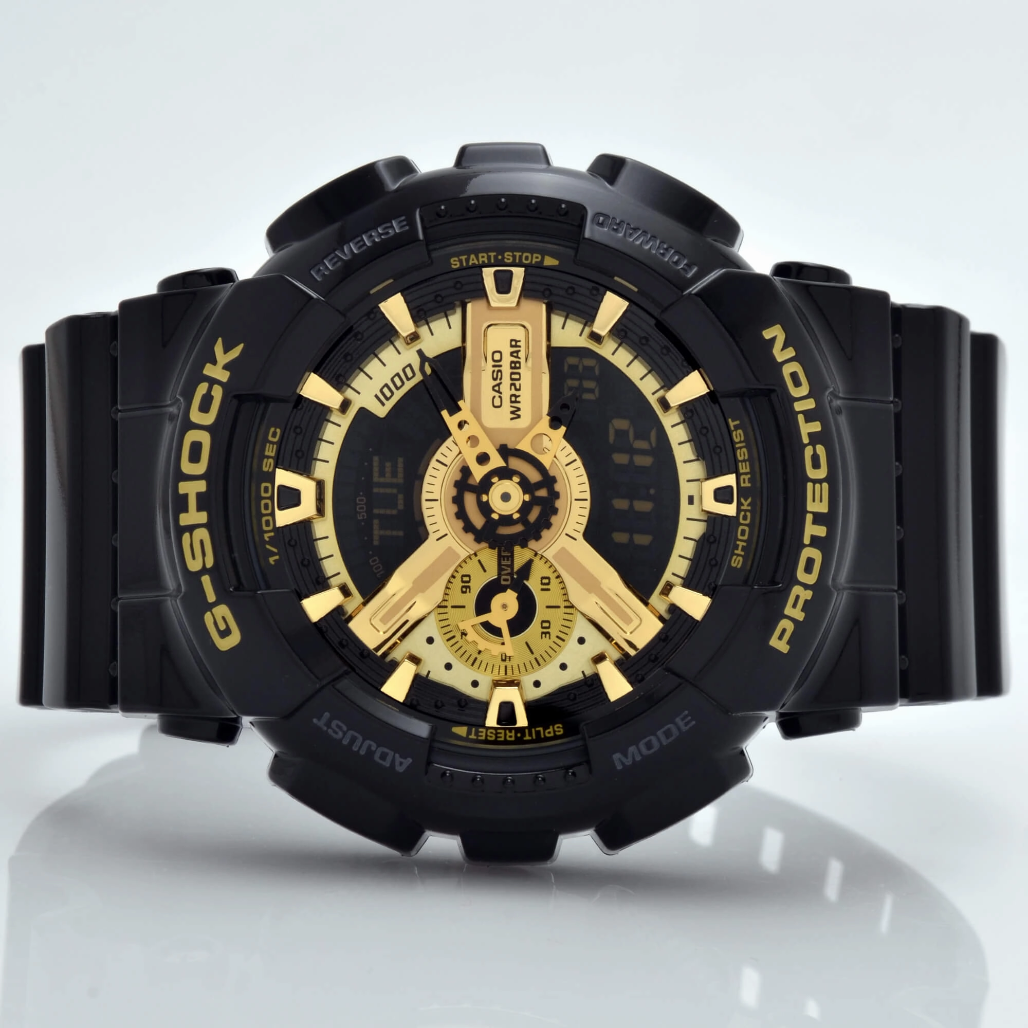 Casio Men's World Time Watch - G-Shock Dive Resin Strap Ana-Digital Dial | GA110GB-1A