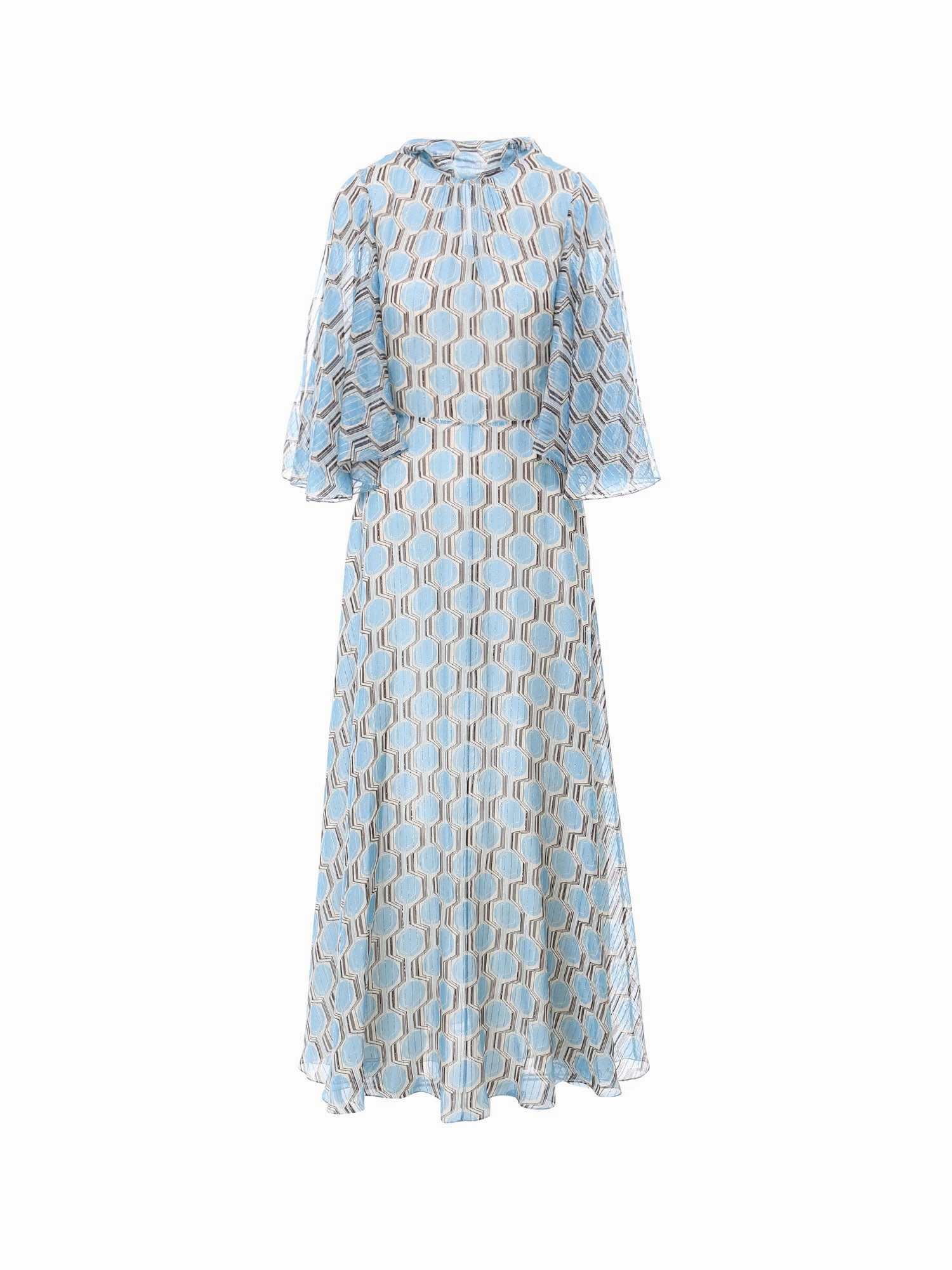 Celine Flared Long-Sleeved Maxi Dress