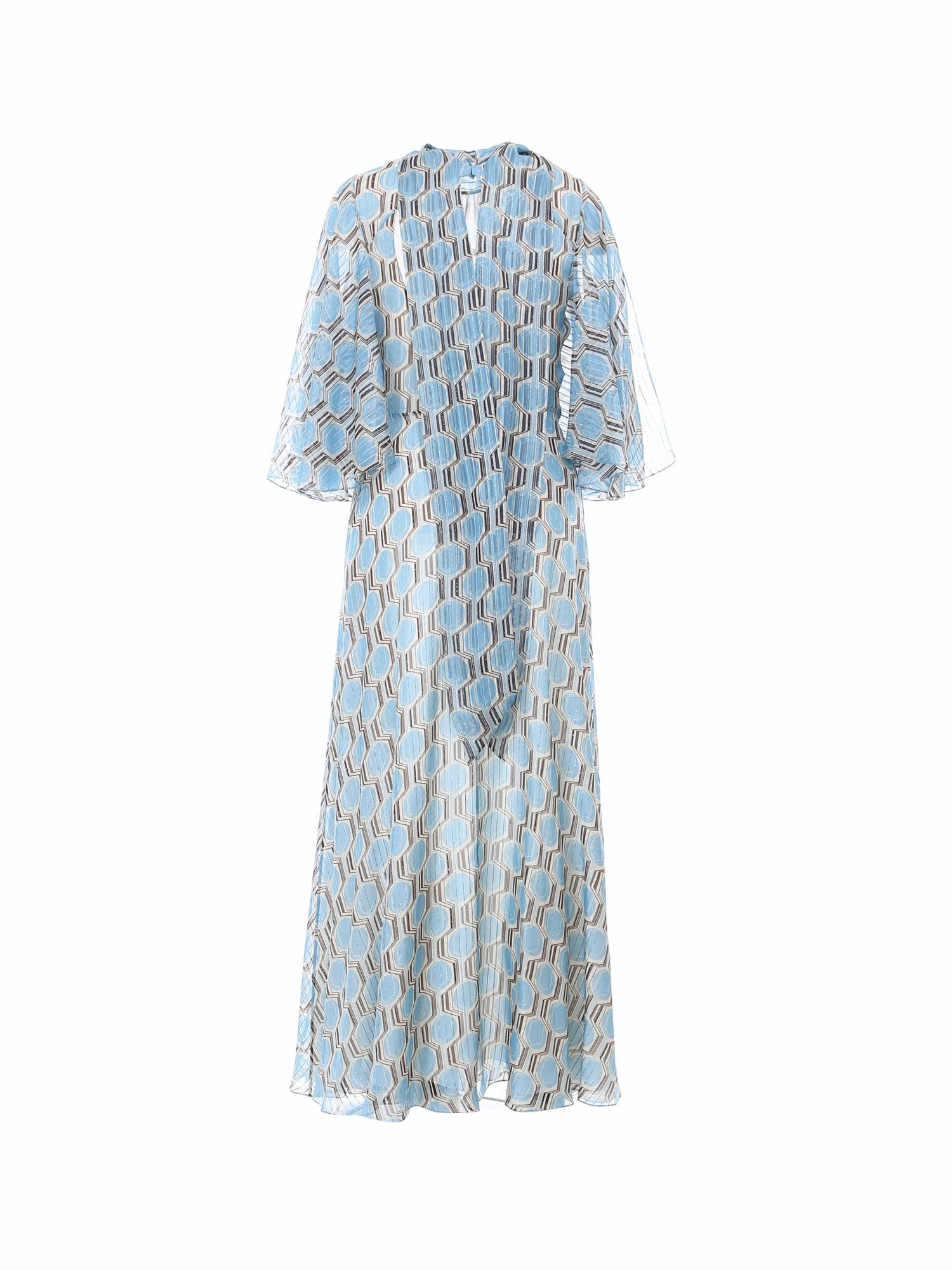 Celine Flared Long-Sleeved Maxi Dress
