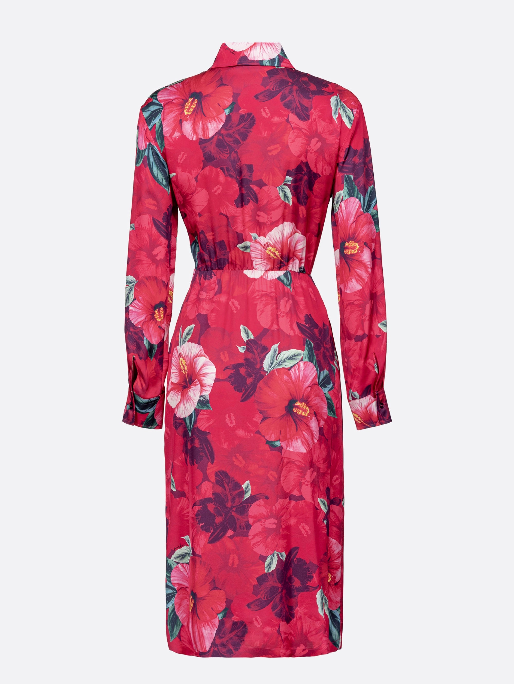 Chemisier Dress with Fuchsia Floral Print