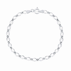 Classic Women's Bracelet - Sterling Silver Flat Linked Spring Clasp, 7 Inch | Q-5342-7