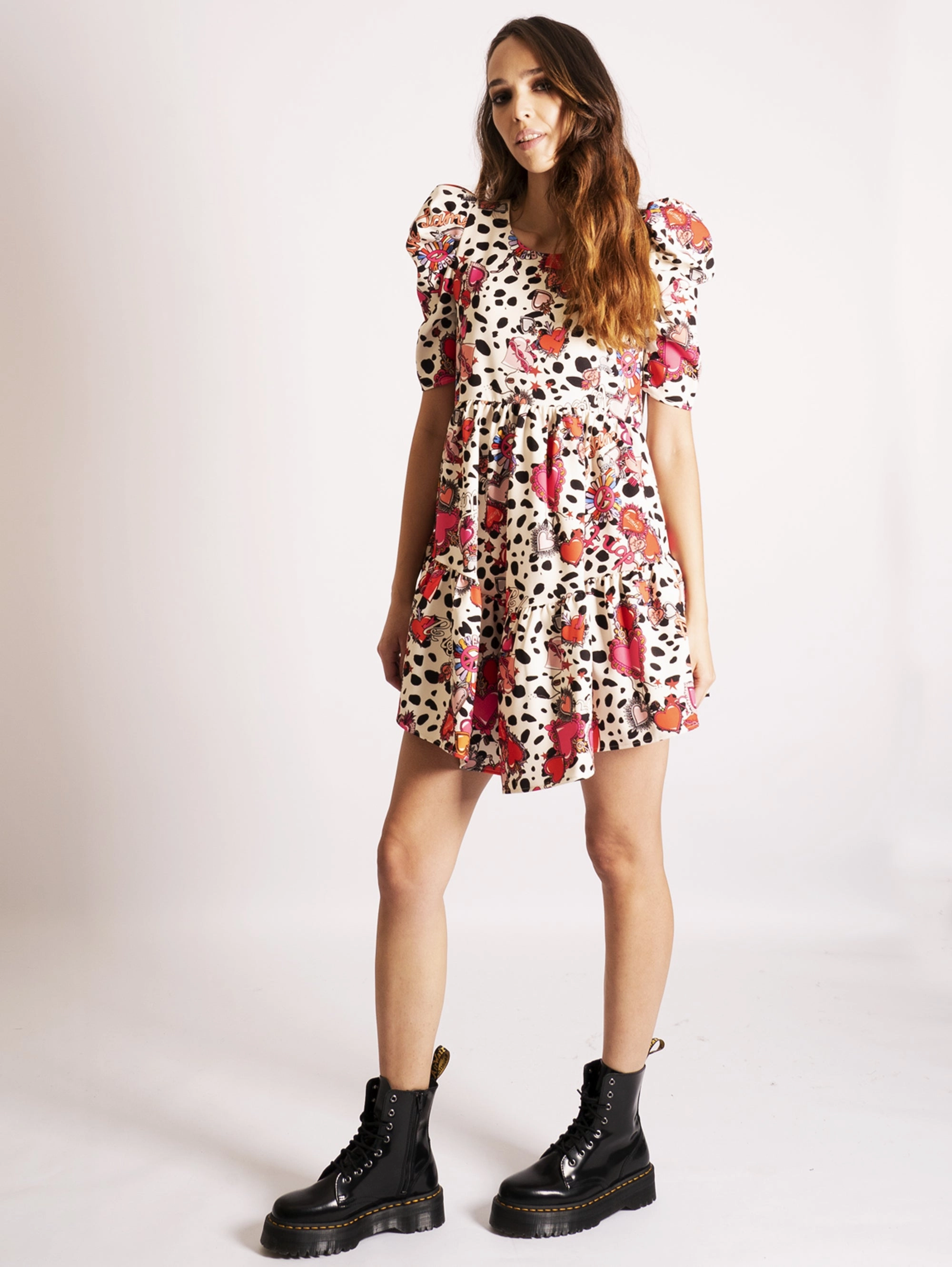 Cream Short Sleeves Dress