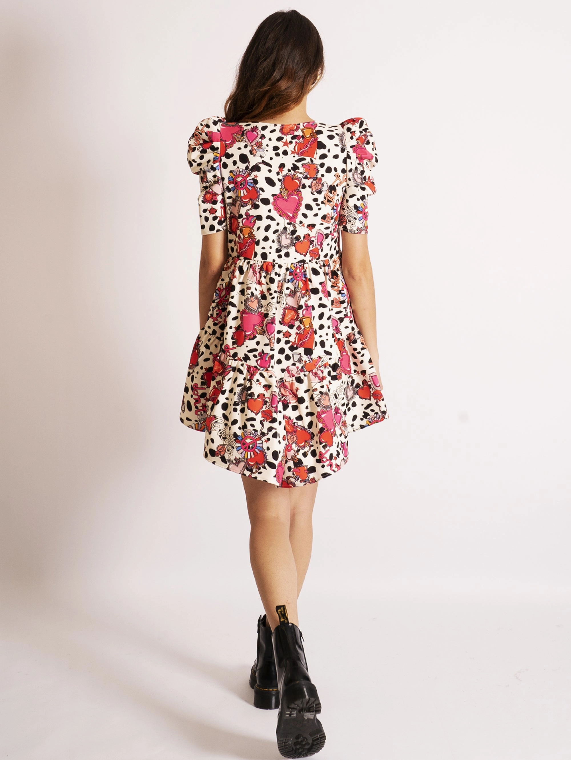 Cream Short Sleeves Dress