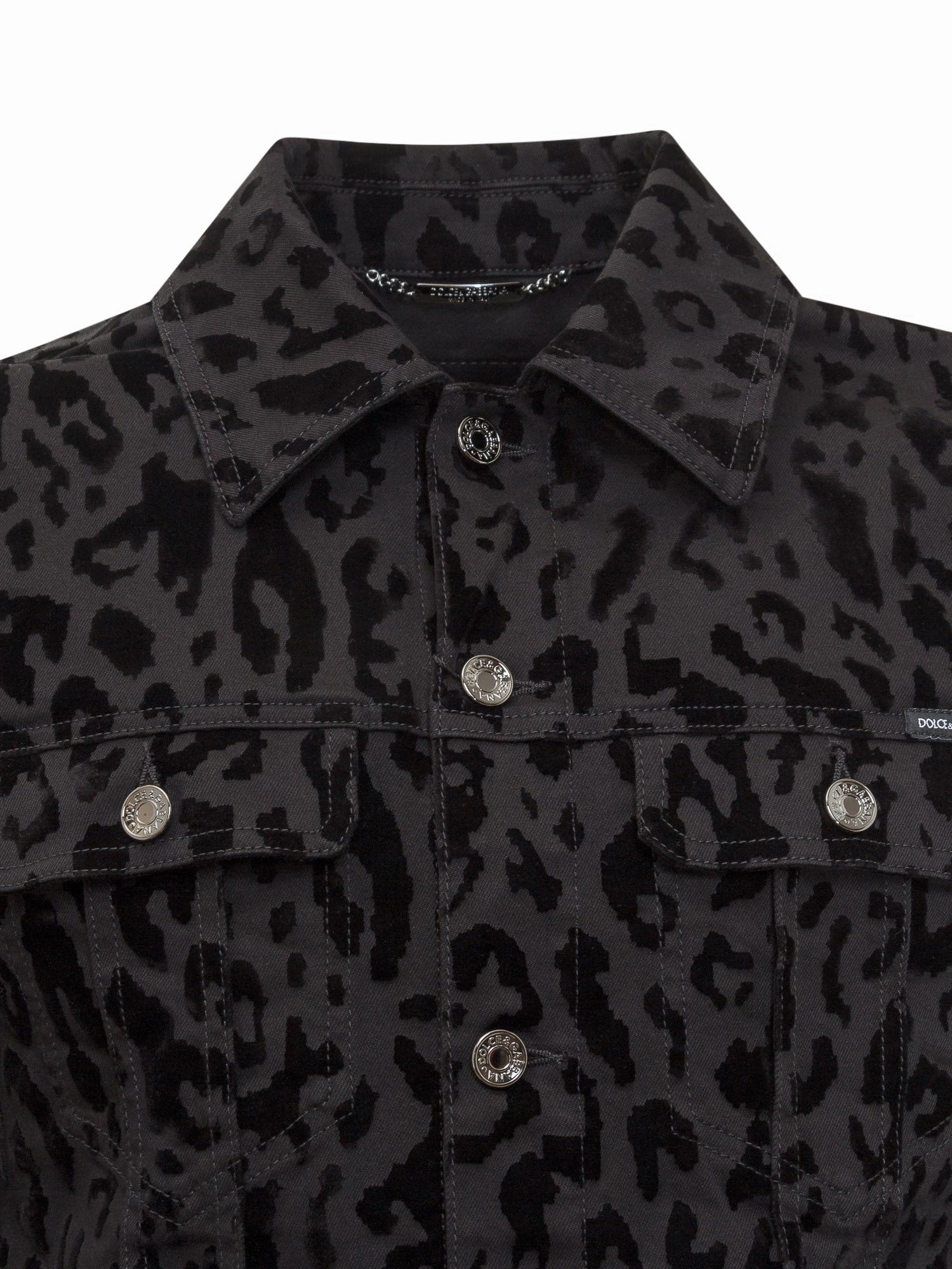 Dolce & Gabbana Animalier Print Denim Jacket
