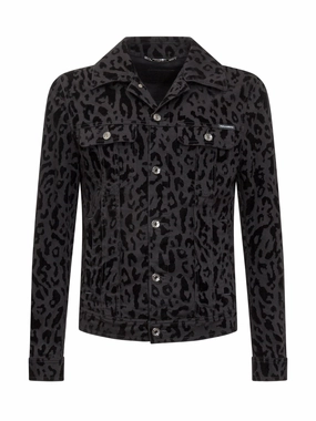 Dolce & Gabbana Animalier Print Denim Jacket