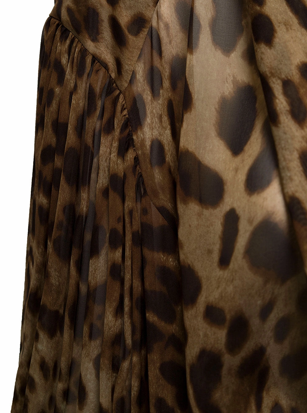Dolce & Gabbana Leopard Printed Elasticated Cuffs Blouse
