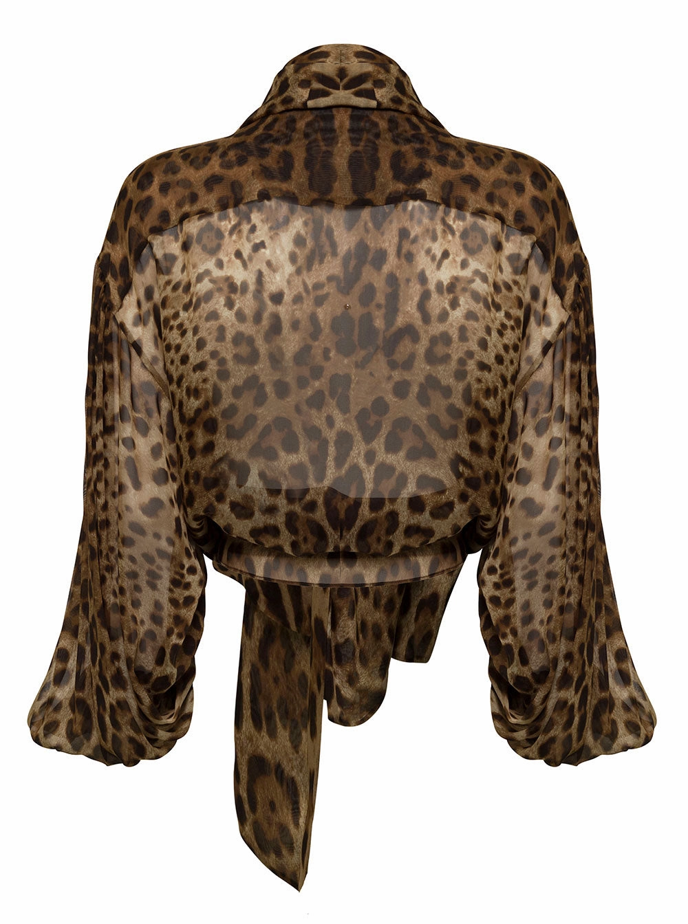 Dolce & Gabbana Leopard Printed Elasticated Cuffs Blouse