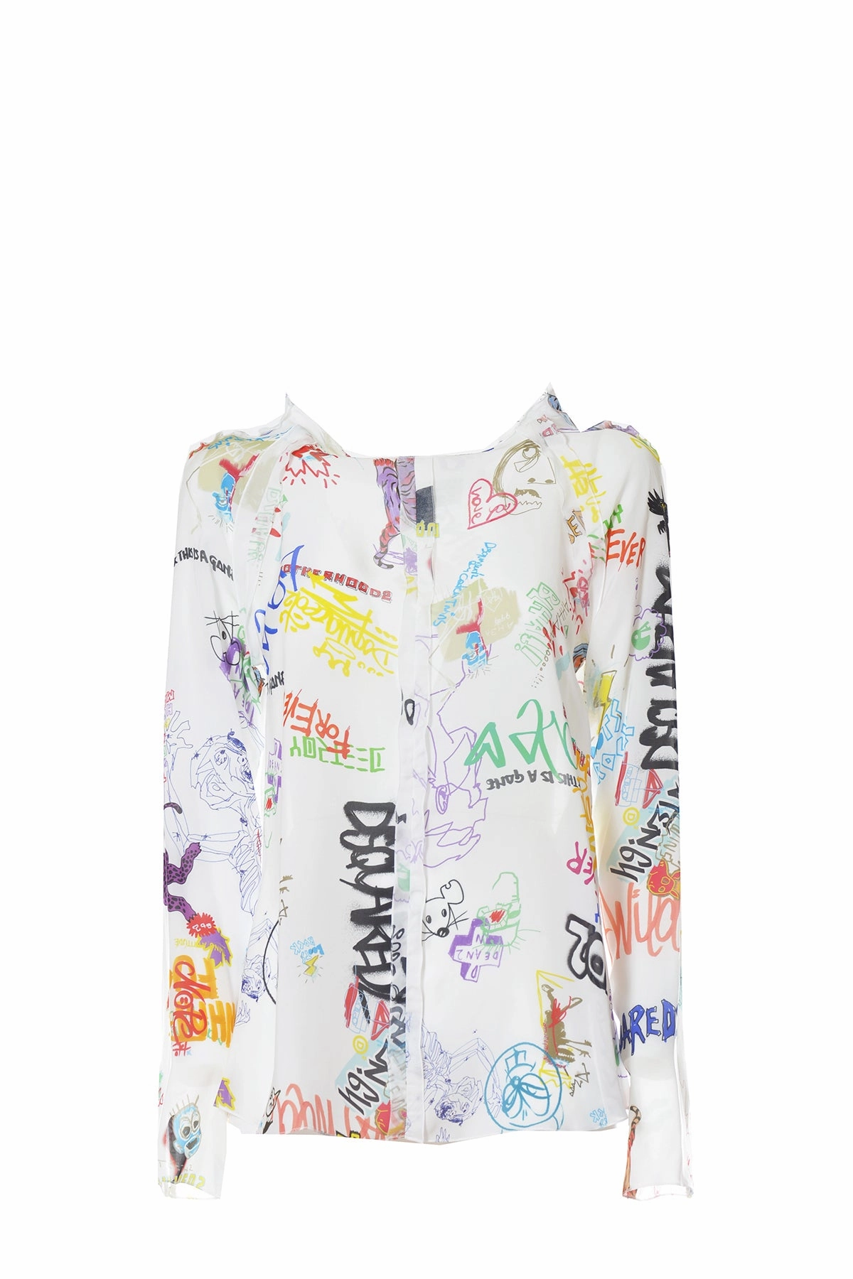 Dsquared2 Graffiti Printed Crewneck Blouse