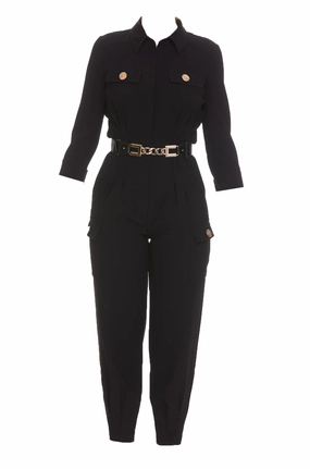 Elisabetta Franchi Belted Long-Sleeved Jumpsuit