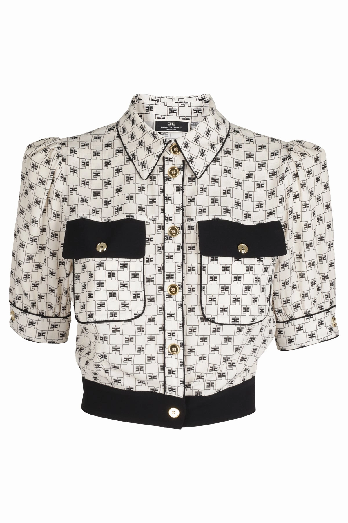 Elisabetta Franchi Buttoned Cropped Blouse