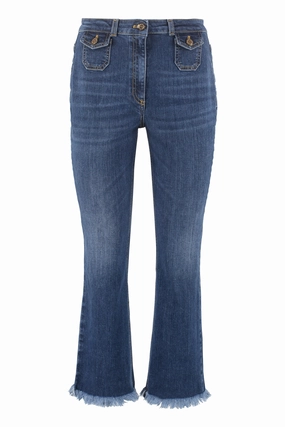Elisabetta Franchi Fringed Hem Jeans