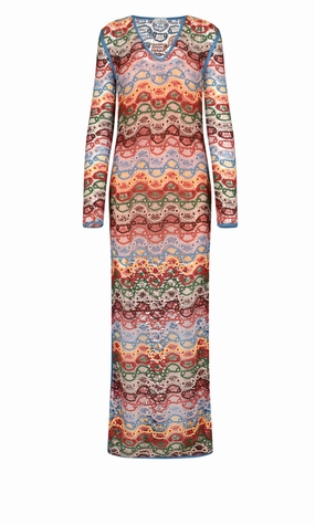Etro Crochet Side-Slit Maxi Dress