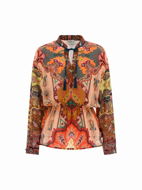 Etro Paisley Printed V-Neck Blouse