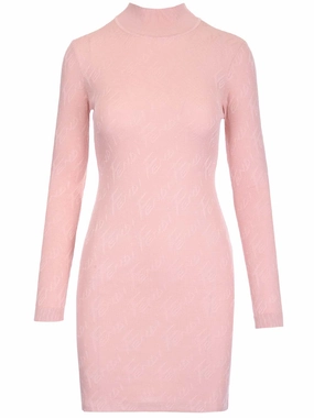 Fendi Brush Logo Ribbed Mini Dress