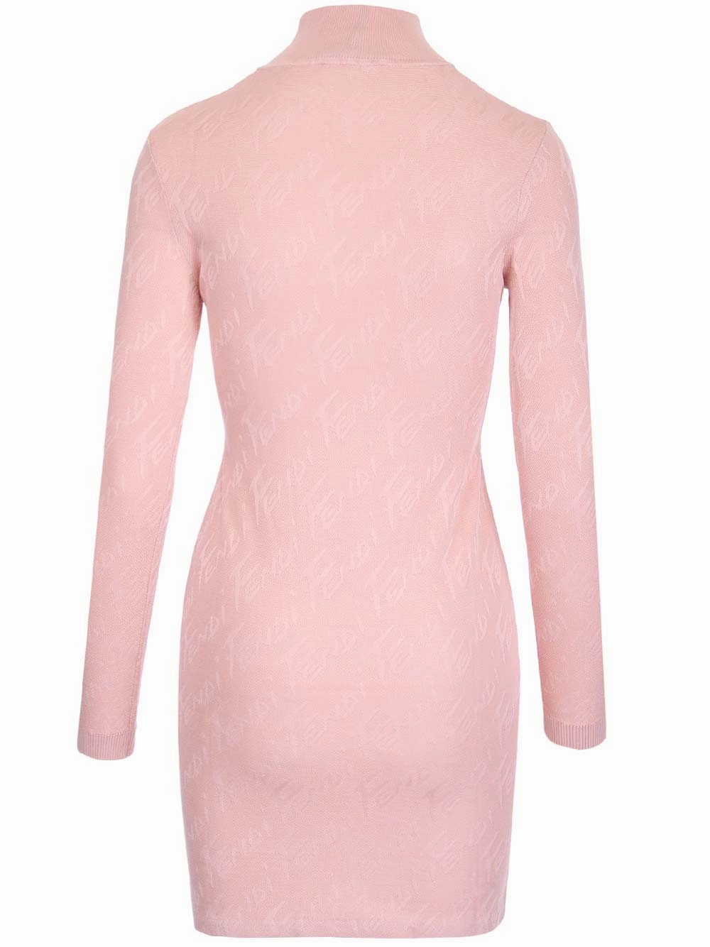 Fendi Brush Logo Ribbed Mini Dress