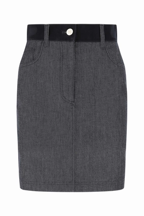 Fendi Logo Embroidered Denim Mini Skirt