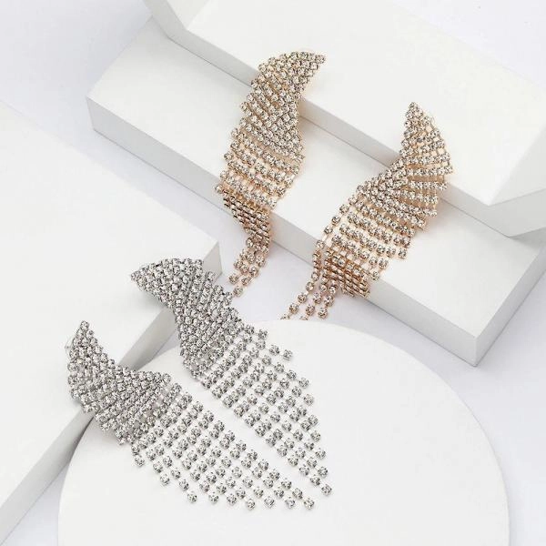 Full Diamond Tassel Earrings Women's Versatile Exquisite Trend Earrings