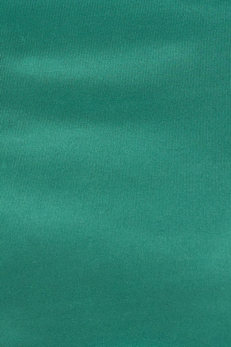 Green Cami Top Sleeveless V Neck Crop Butterfly