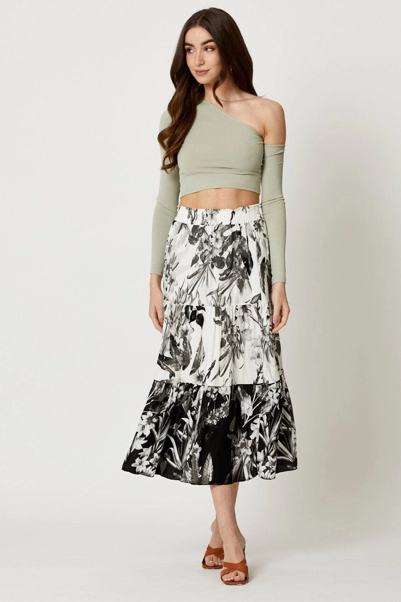 Green Cold Shoulder Top