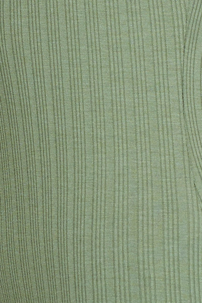 Green Ruched Bodysuit Puff Sleeve
