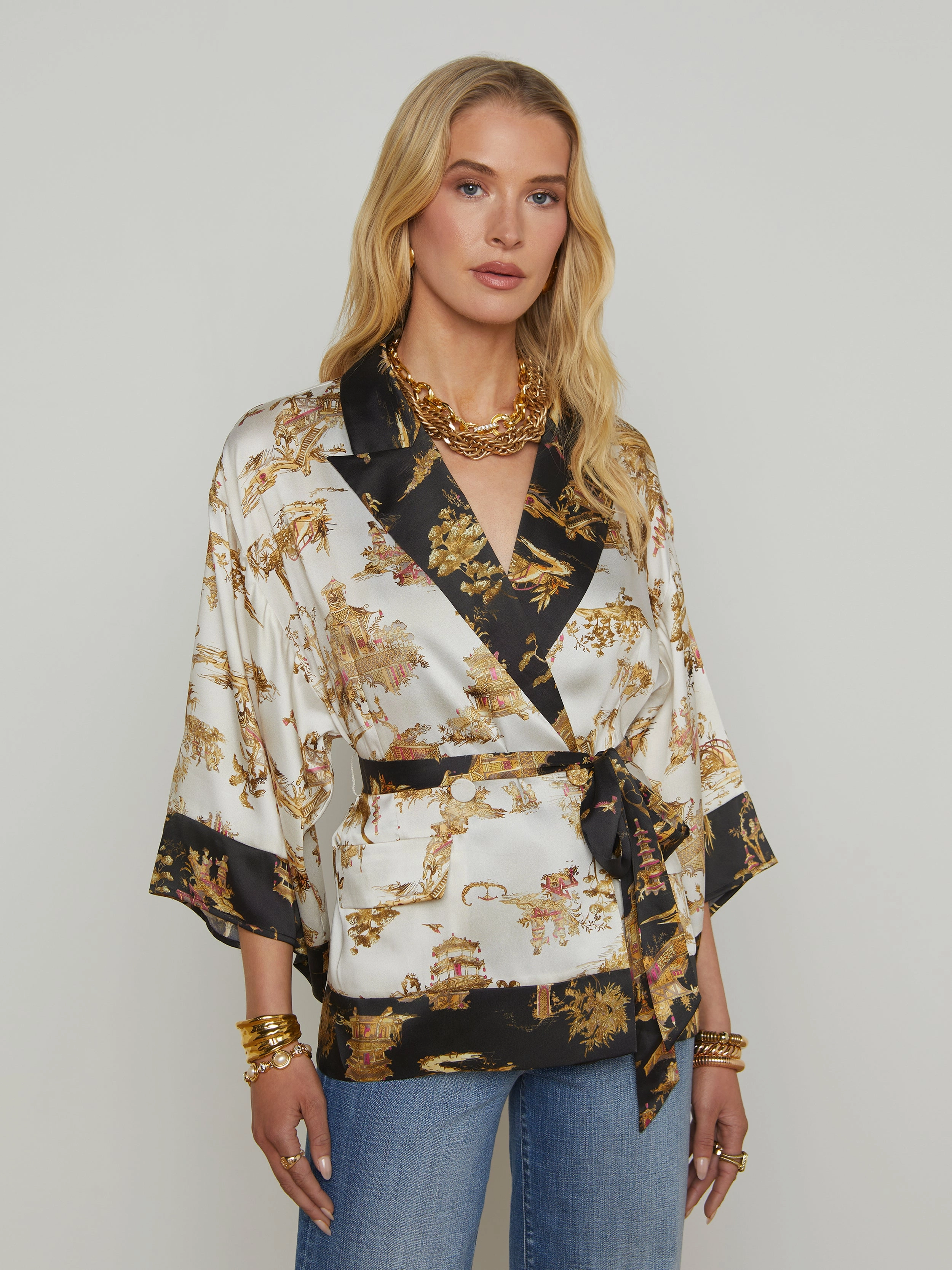 Hinata Satin Wrap Jacket