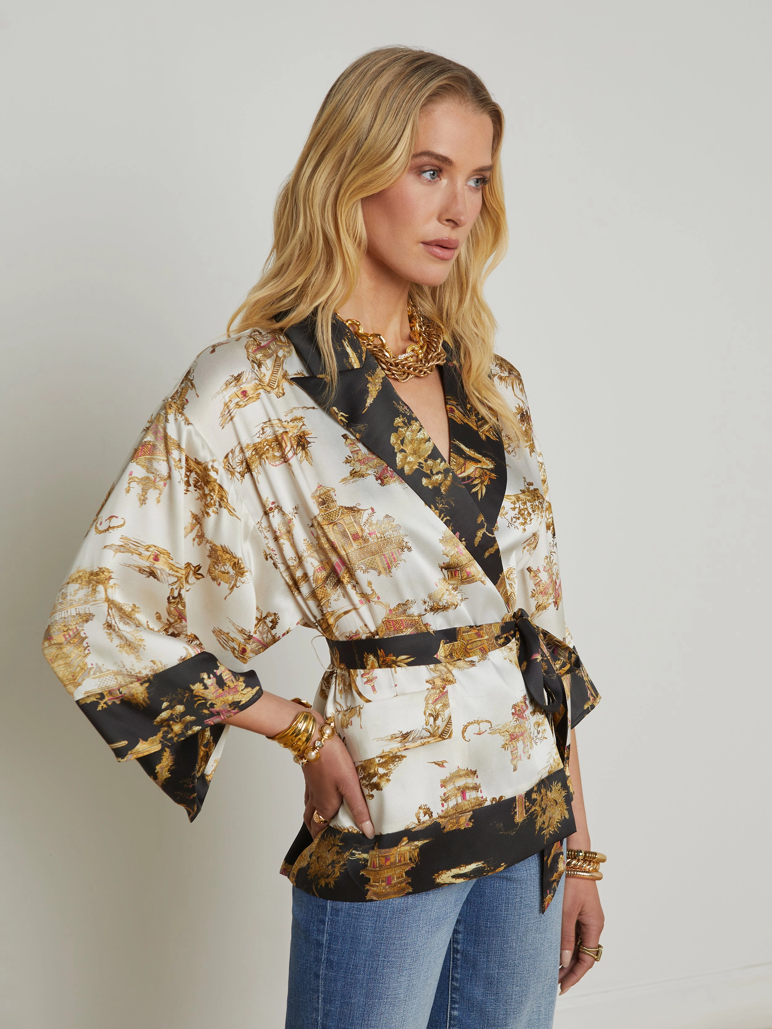 Hinata Satin Wrap Jacket