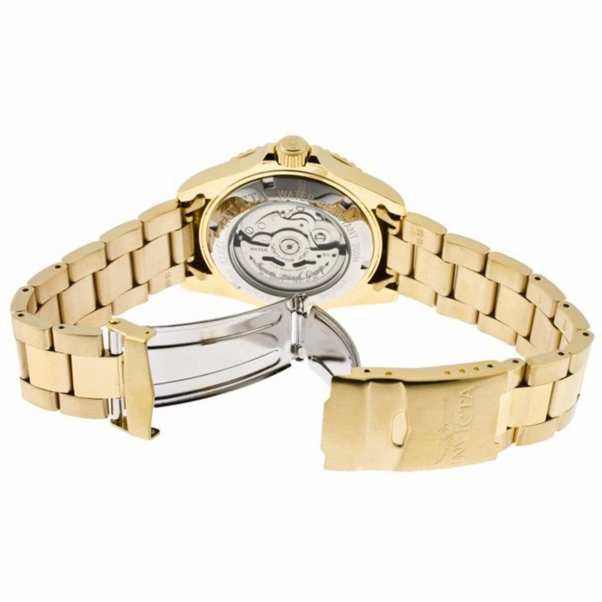 Invicta Men's Watch - Pro Diver Automatic Black Dial Yellow Gold Bracelet | 8929OB