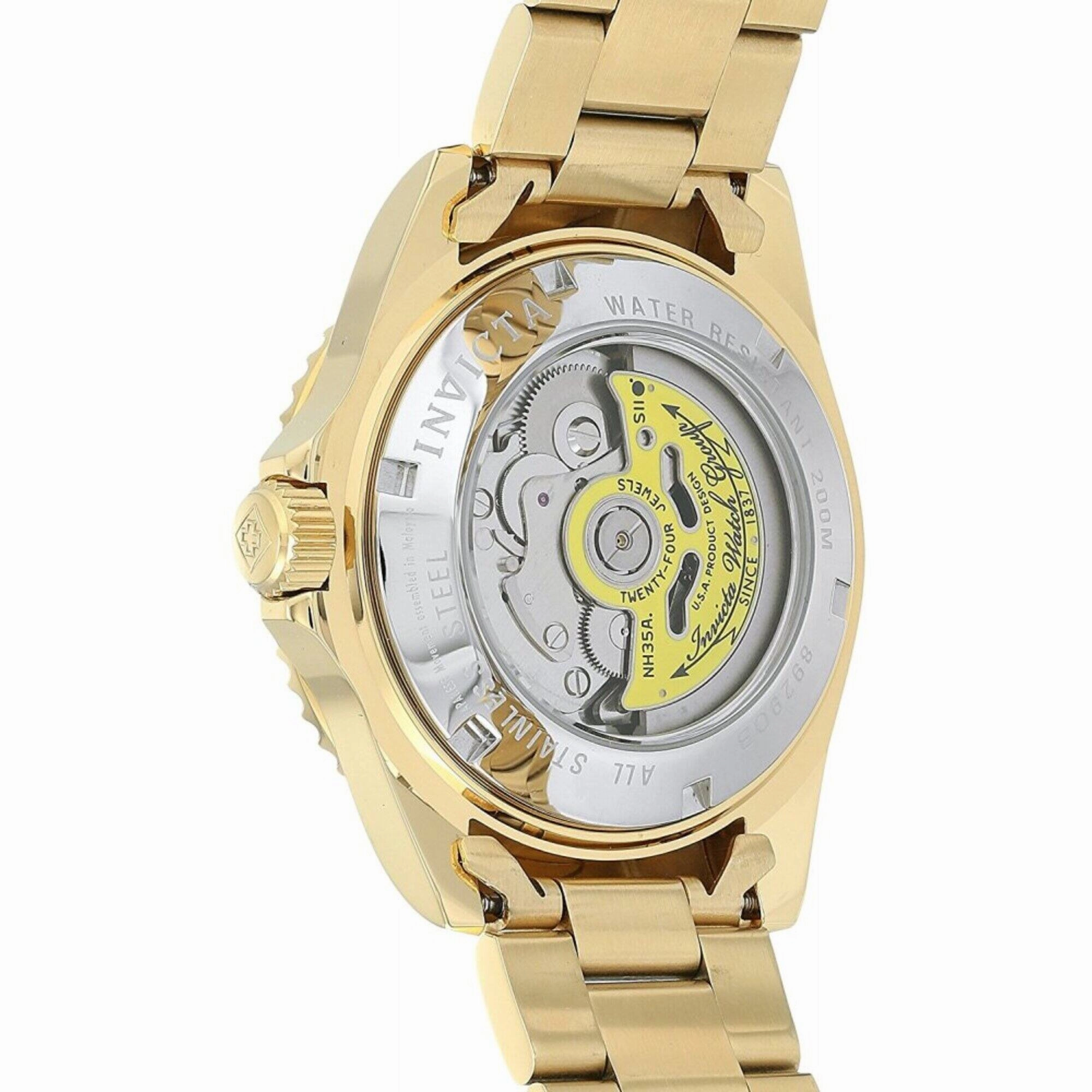 Invicta Men's Watch - Pro Diver Automatic Black Dial Yellow Gold Bracelet | 8929OB