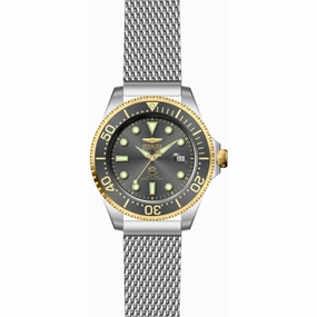 Invicta Men's Watch - Pro Diver Automatic Charcoal Bezel Steel Mesh Bracelet | 45806