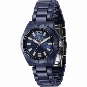 Invicta Women's Quartz Watch - Ceramics Blue Mother Of Pearl Dial Bracelet | 47315