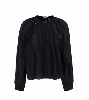 Isabel Marant Étoile Puff-Sleeved Crewneck Blouse