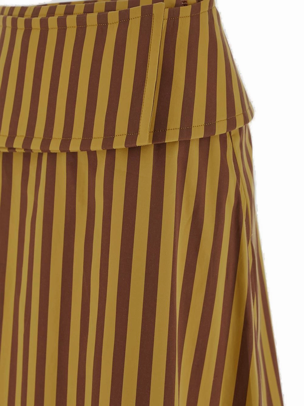 Jil Sander Striped High-Waist Midi Skirt