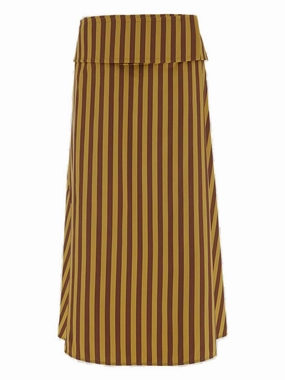 Jil Sander Striped High-Waist Midi Skirt