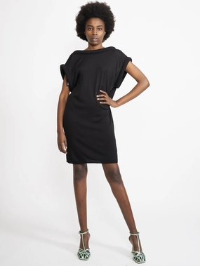 Knit Dress with Black Padded Profiles