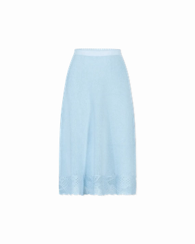 Lace Viscose Knit Slip Skirt
