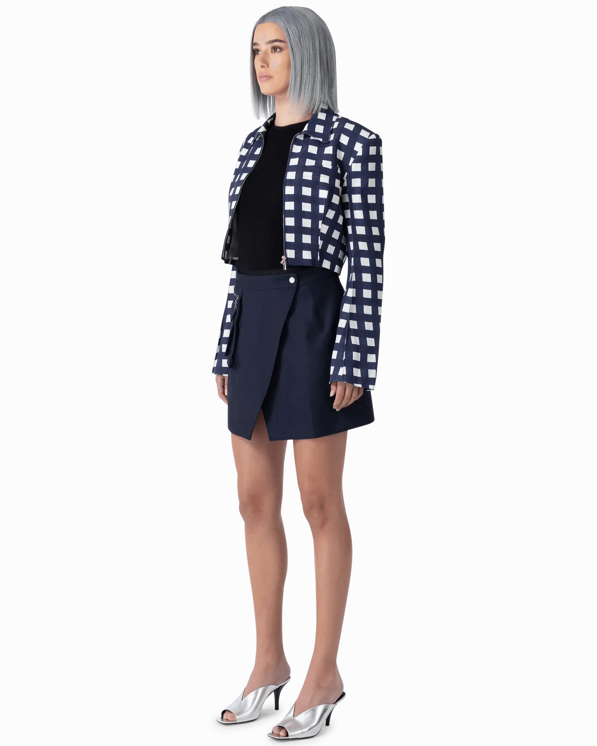 Limao Check Cropped Jacket