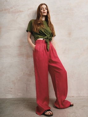 Lola Women's Cupro Trousers | Berry