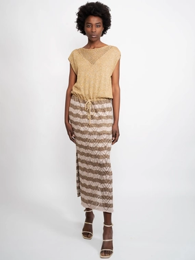 Long Dress in Gold Lurex