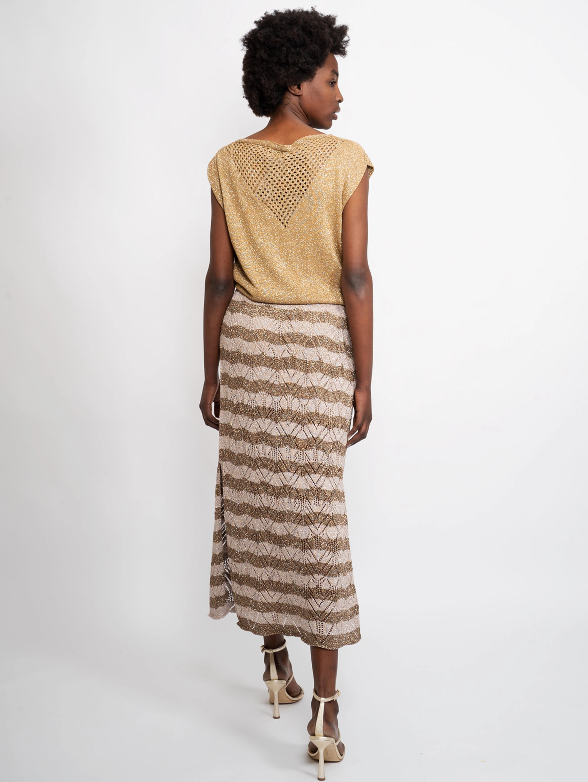 Long Dress in Gold Lurex