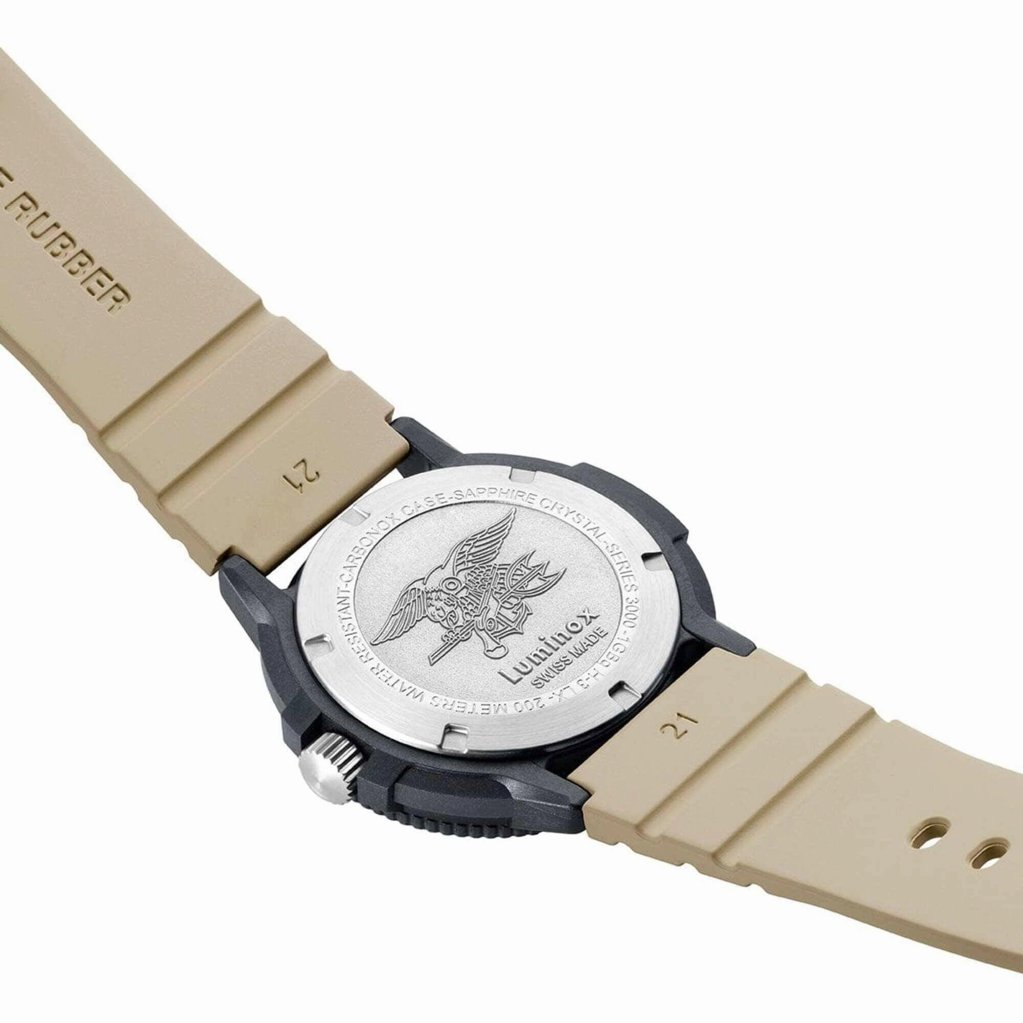 Luminox Men's Watch - Navy SEAL Quartz Beige Dial Silicone Strap | XS.3010.EVO.S