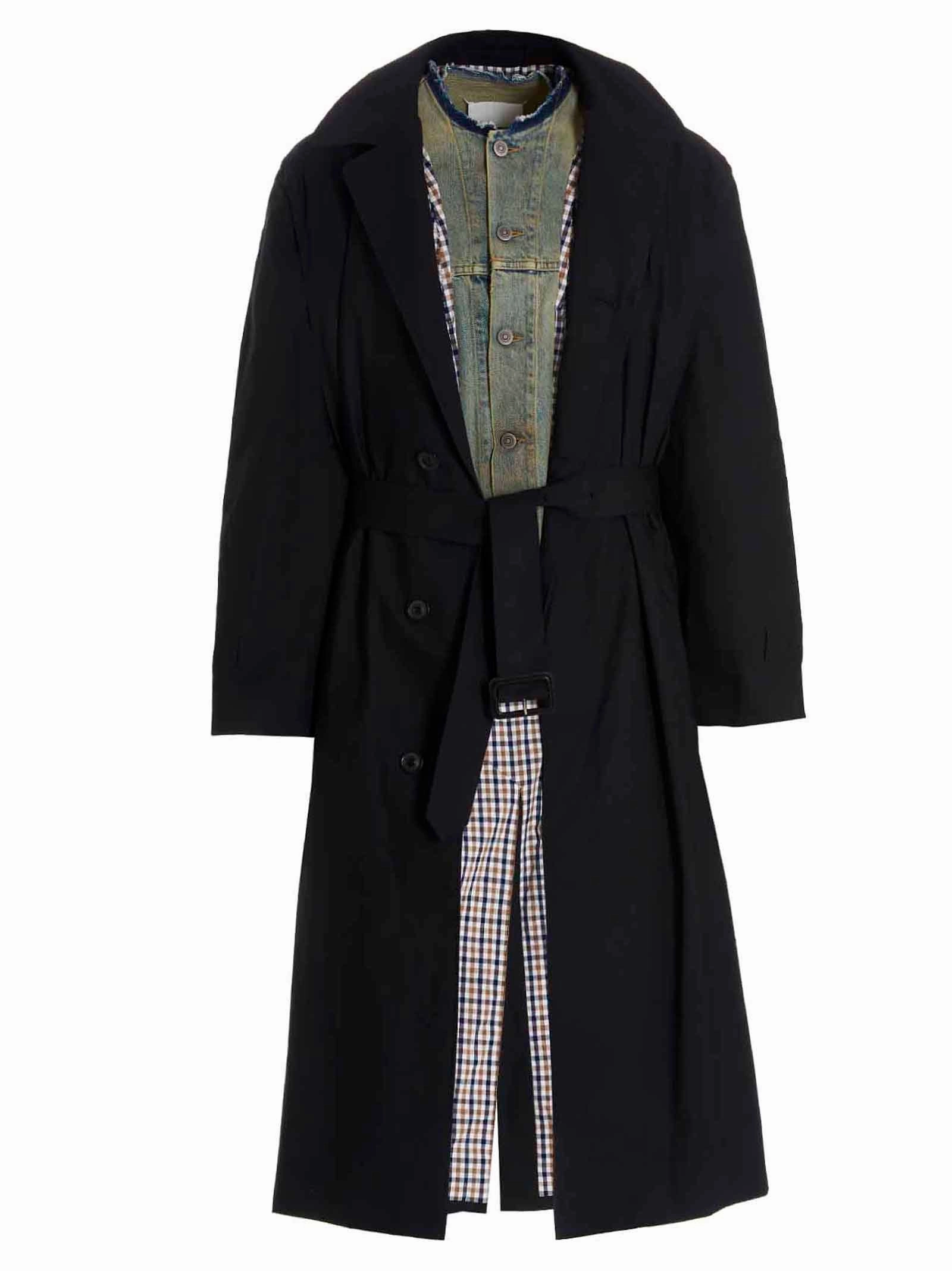 Maison Margiela Panelled Long Sleeved Trench Coat