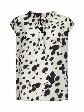 Marni Polka Dot Tie-Neck Sleeveless Blouse