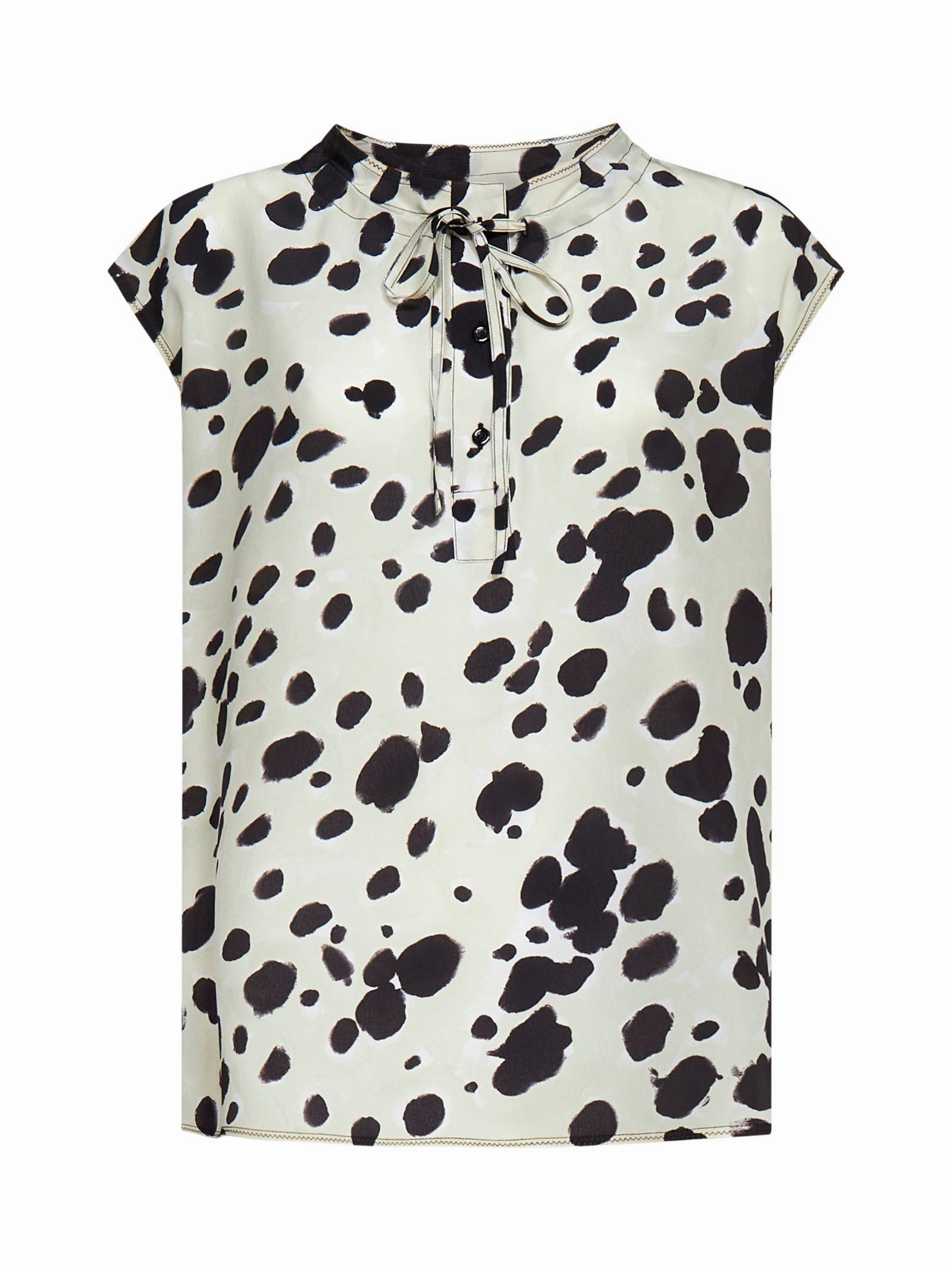 Marni Polka Dot Tie-Neck Sleeveless Blouse
