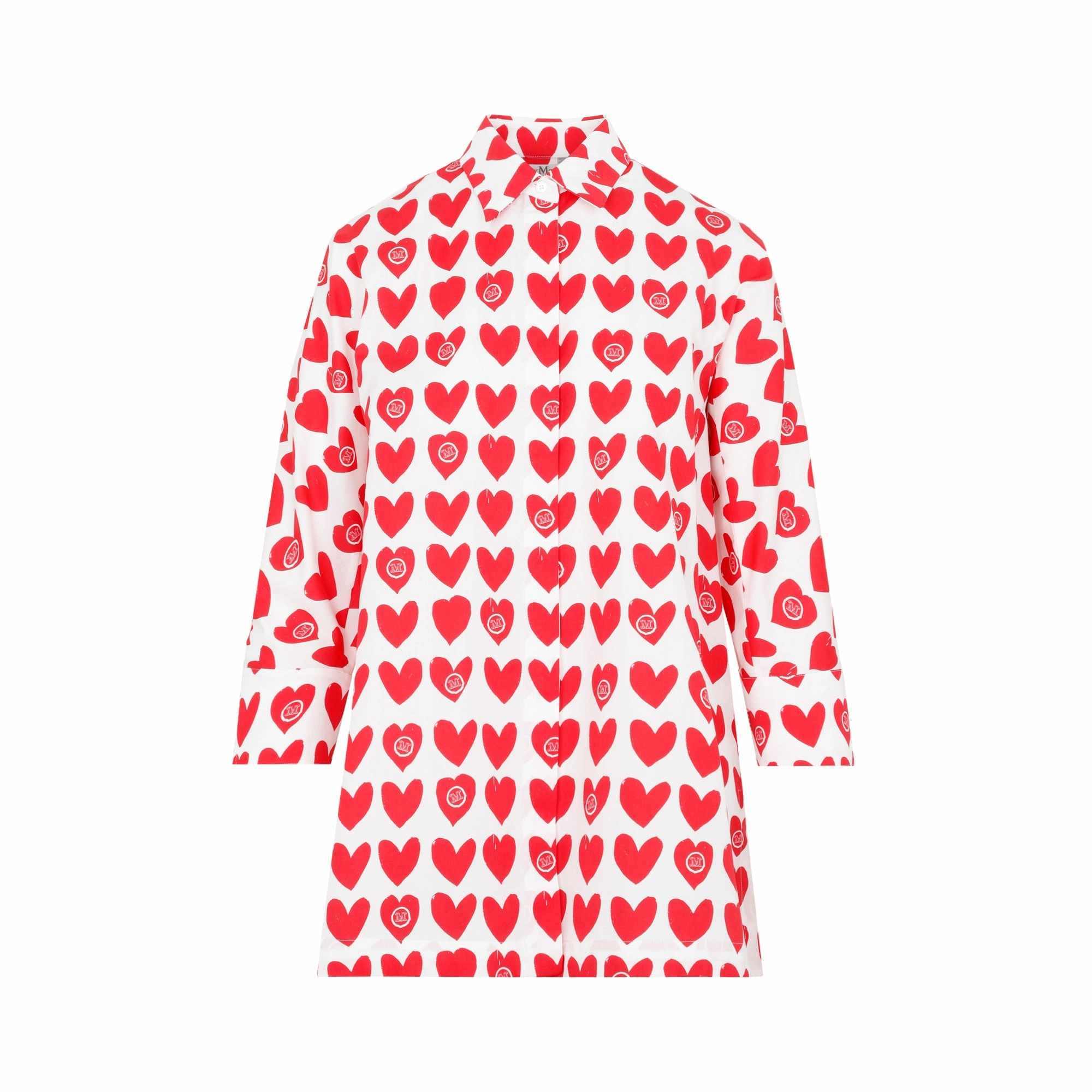 Max Mara Heart Printed Long-Sleeved Shirt