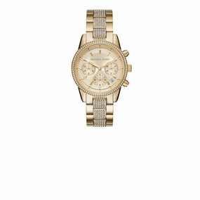 Michael Kors MK6484 Women's Ritz Chronograph Gold-Tone Stainless Steel Watch