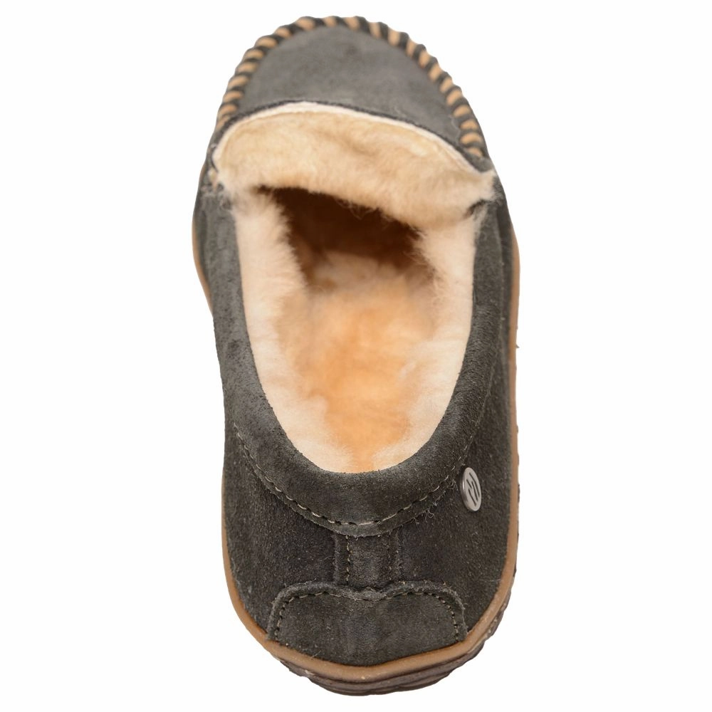 Minnetonka Sheepskin Terese Slippers for Ladies - Charcoal - 8M