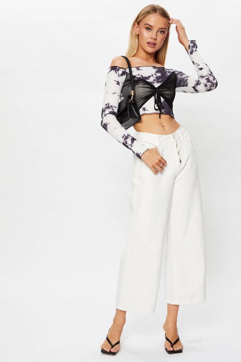 Multi Tie Dye Off Shoulder Top