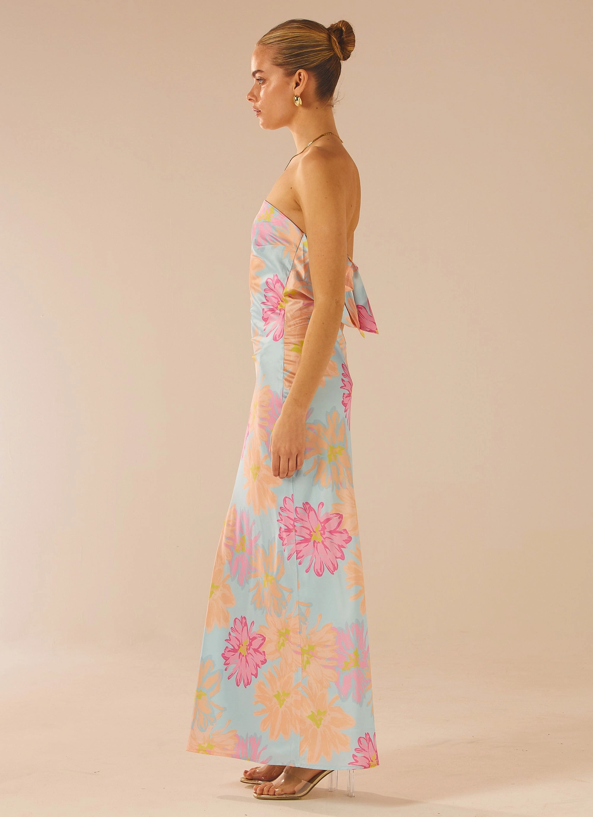 No Service Satin Maxi Dress - Spring Floral