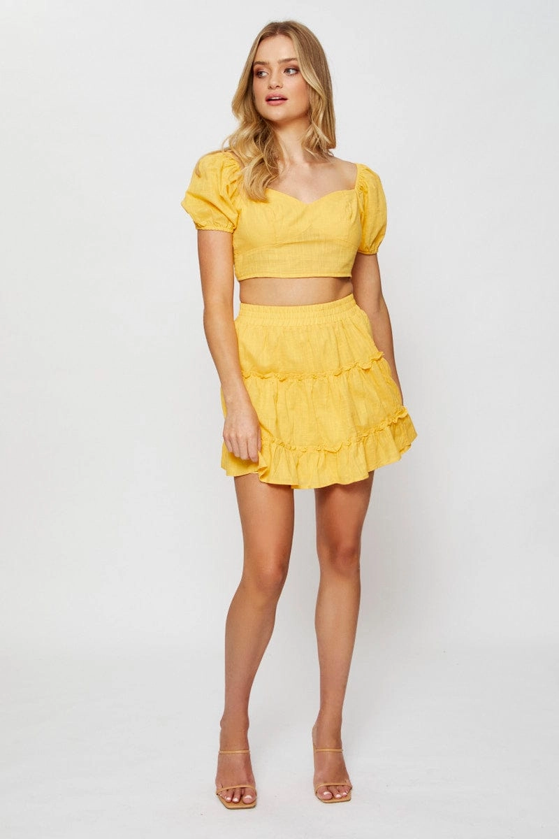 Orange Crop Top Short Sleeve