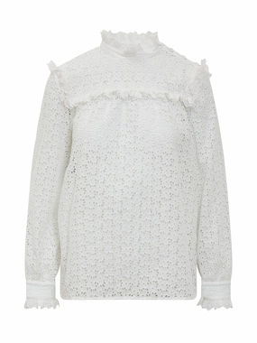 Philosophy Di Lorenzo Serafini Floral Broderie Anglaise High-Neck Blouse